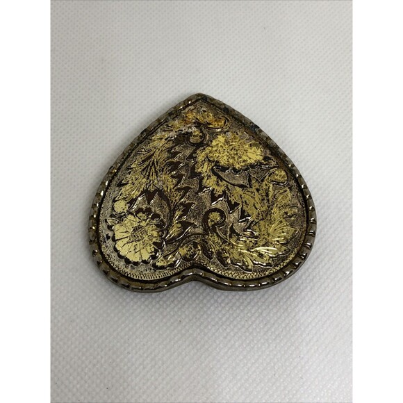 VINTAGE WESTERN BELT BUCKLE (ORNATE HEART SHAPED DESIGN) - Picture 4 of 9